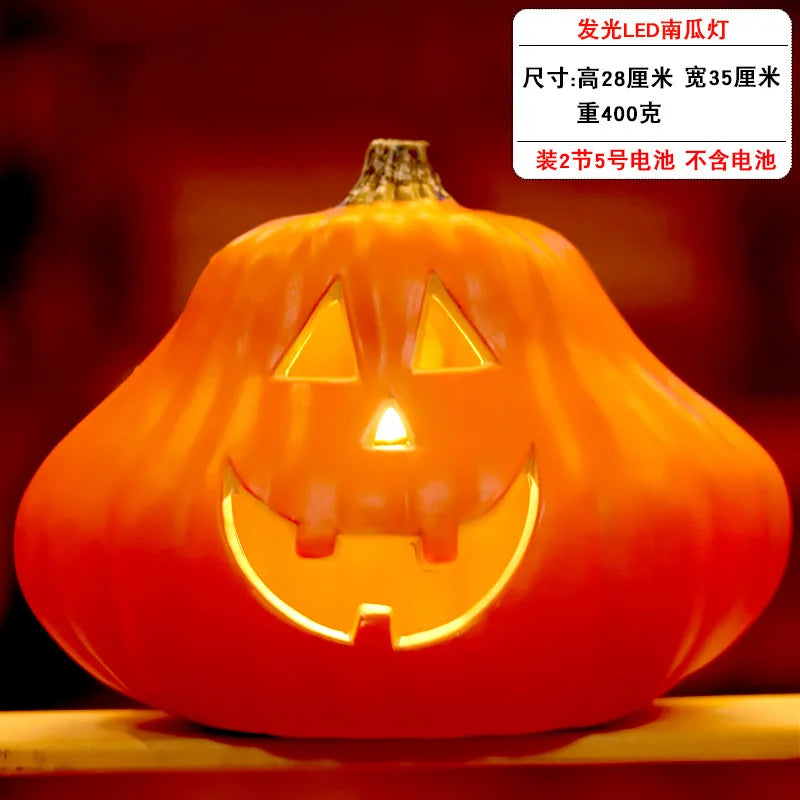 1Pc Decorative Pumpkin Halloween Props Lantern Decor Pumpkin Decoration Pumpkin Light Outdoor Halloween Decoration