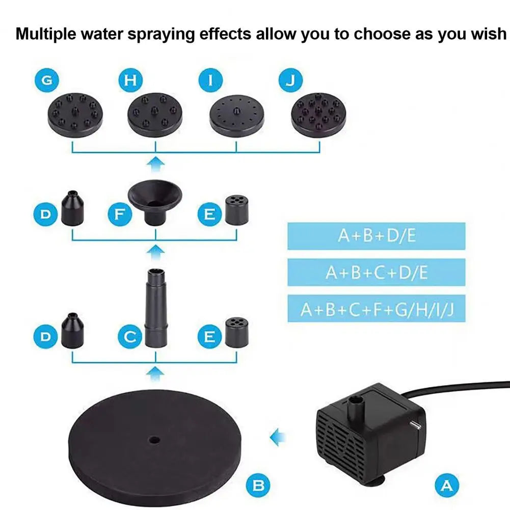 Solar Powered Water Fountain Floating Fountain for Bird Bath Solar Fountain Pump for Bird Bath Floating Solar Water