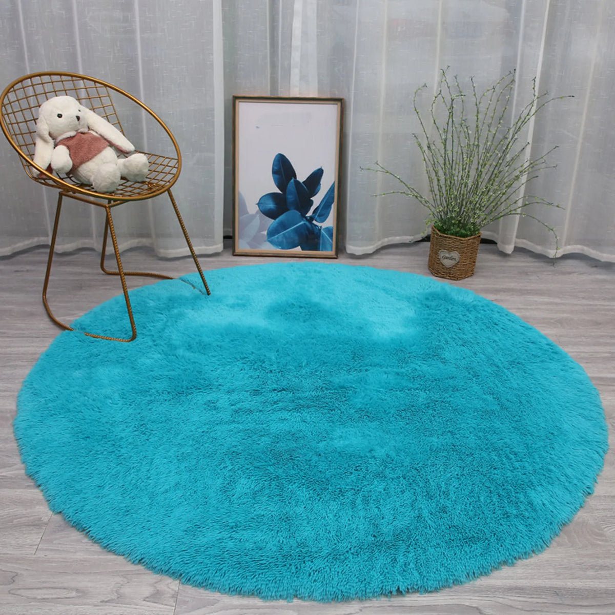 Faux Sheepskin Rug 40cm, Soft Shaggy Wool-Look Carpet Mat, Non-Slip Plush Floor Rug for Bedroom, Bedside, Living Room & Home Decor