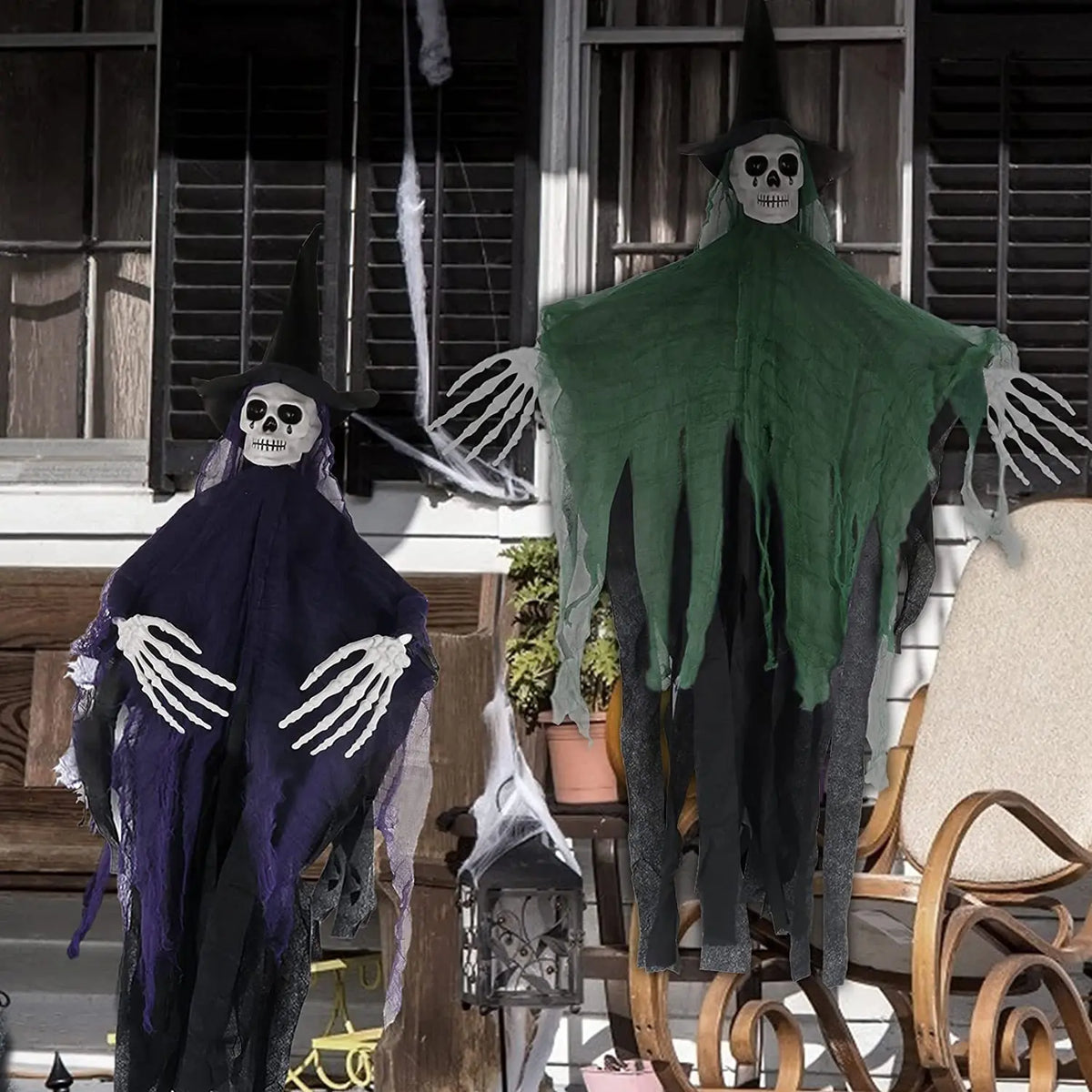 Halloween Hanging Skeleton Ghosts Decor Halloweens Skeleton Flying Ghost Haunted Haunted House Prop Party Decorations