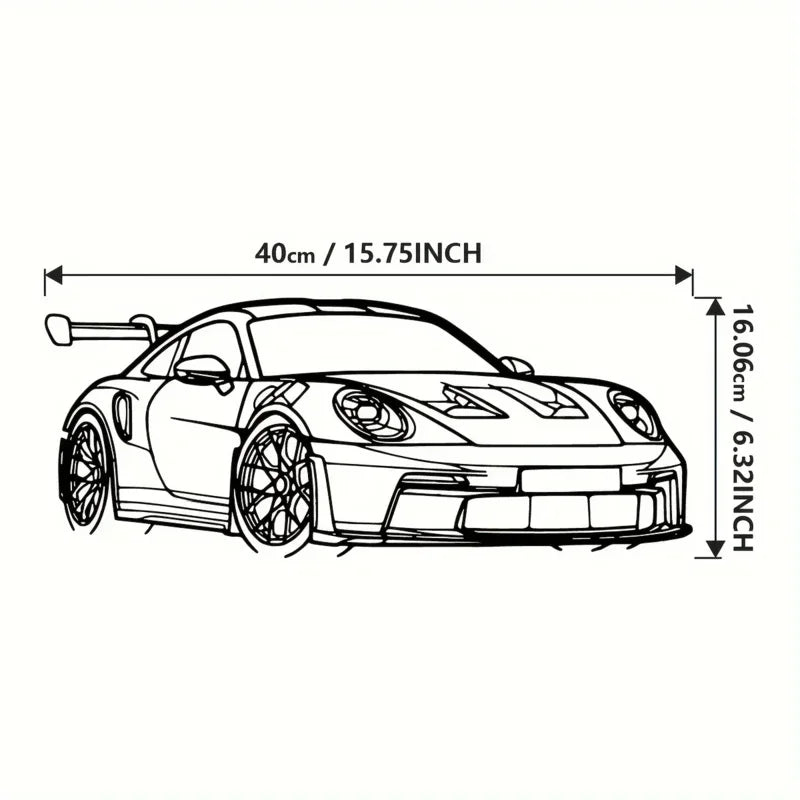 1PC Modern Car Metal Wall Art Iron Vehicle Sculpture Home Decor Sign for Car Enthusiasts