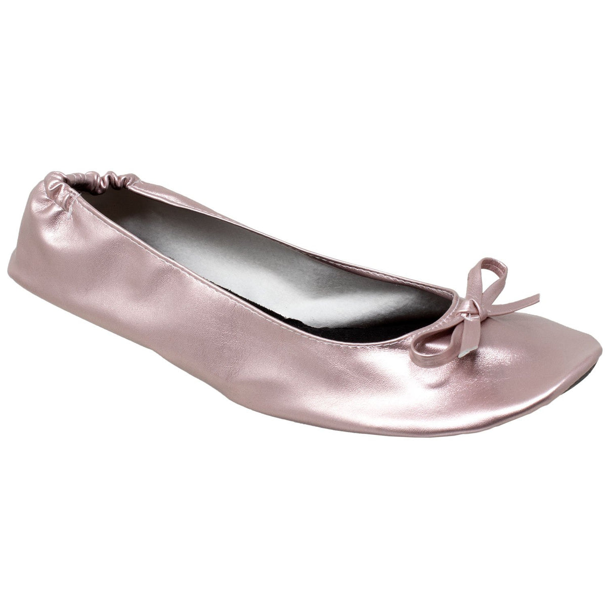 Women's Foldable Ballet Flats – Portable Travel Shoes with Elastic Trim, Soft Lining & Non-Slip Rubber Sole, Gold