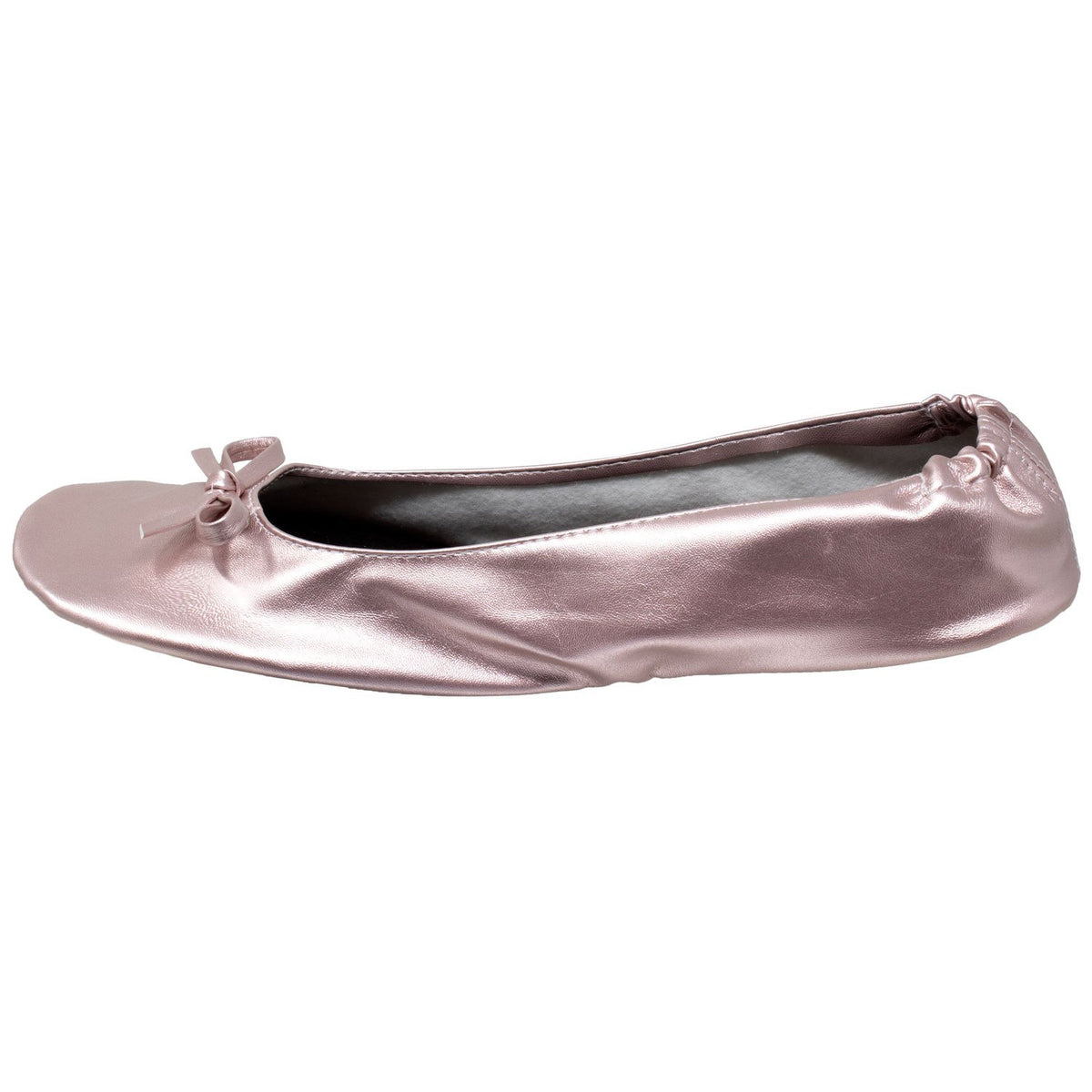 Women's Foldable Ballet Flats – Portable Travel Shoes with Elastic Trim, Soft Lining & Non-Slip Rubber Sole, Gold