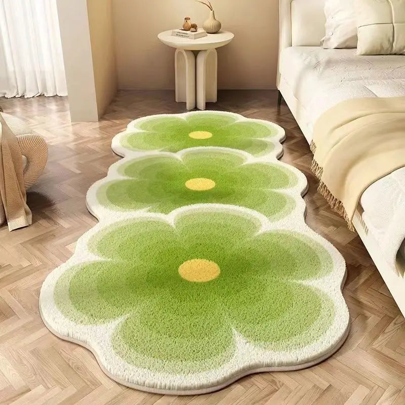 Spanish Style Plush Rug, Scenic Pastoral Acrylic Carpet with PVC Backing, Soft Flocked Rectangle Floor Mat for Bedroom, Bedside, Living Room & Home Decor