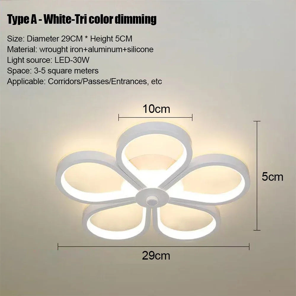 Modern LED Ceiling Light – Multi-Shape Minimalist Flush Mount Lamp with 3-Color Lighting