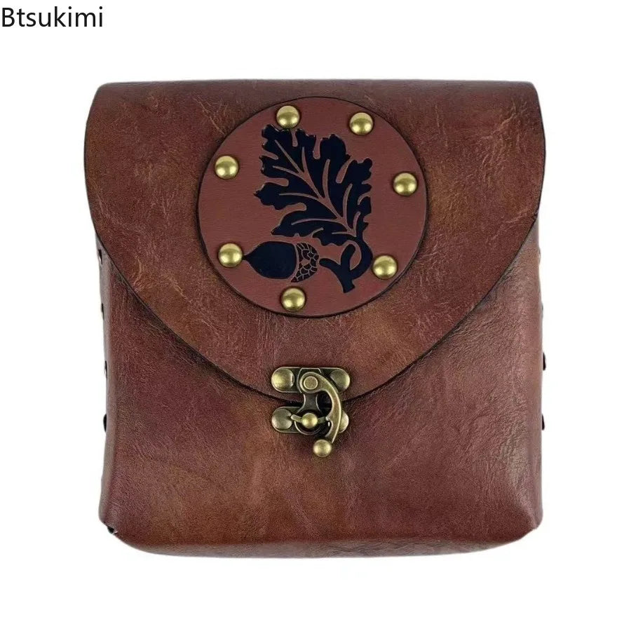 Halloween Cosplay Costumes for Women Fashionable PU Balck Brown Retro Hand-held Wallet Vintage Viking Knight Pirate Accessories