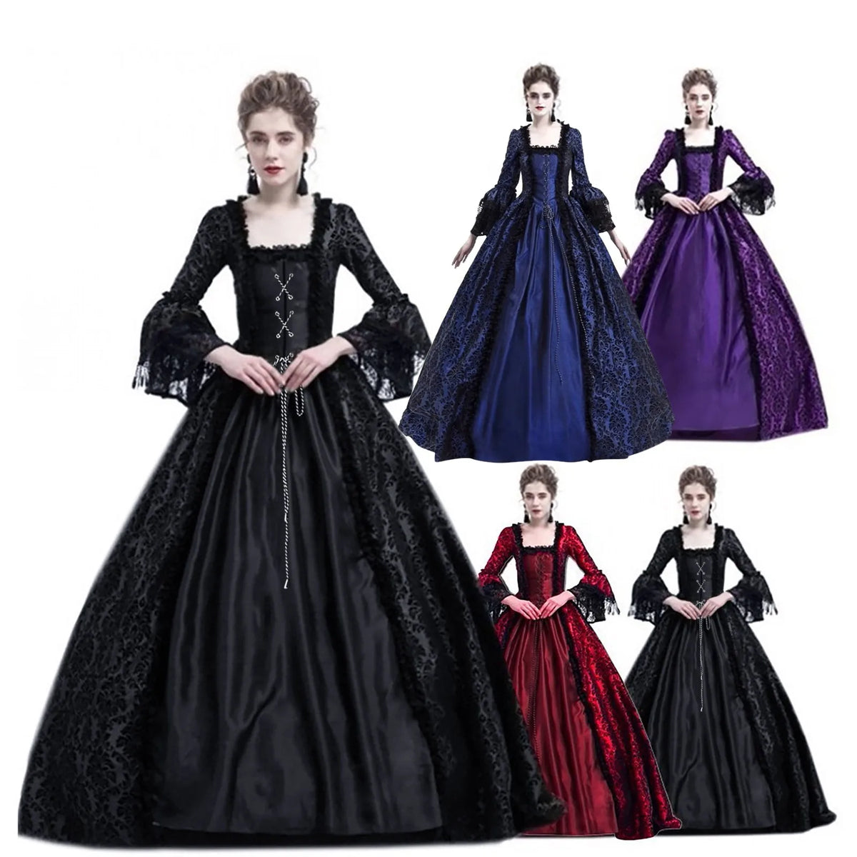 Halloween costume for adult women Medieval Cosplay Costumes Vintage Gothic Halloween suit