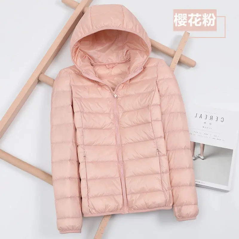 Autumn and Winter Women's Hooded Down Jacket 2026 New Simple Fashion Solid Color Elegant Commuter Mother Outdoor Jacket