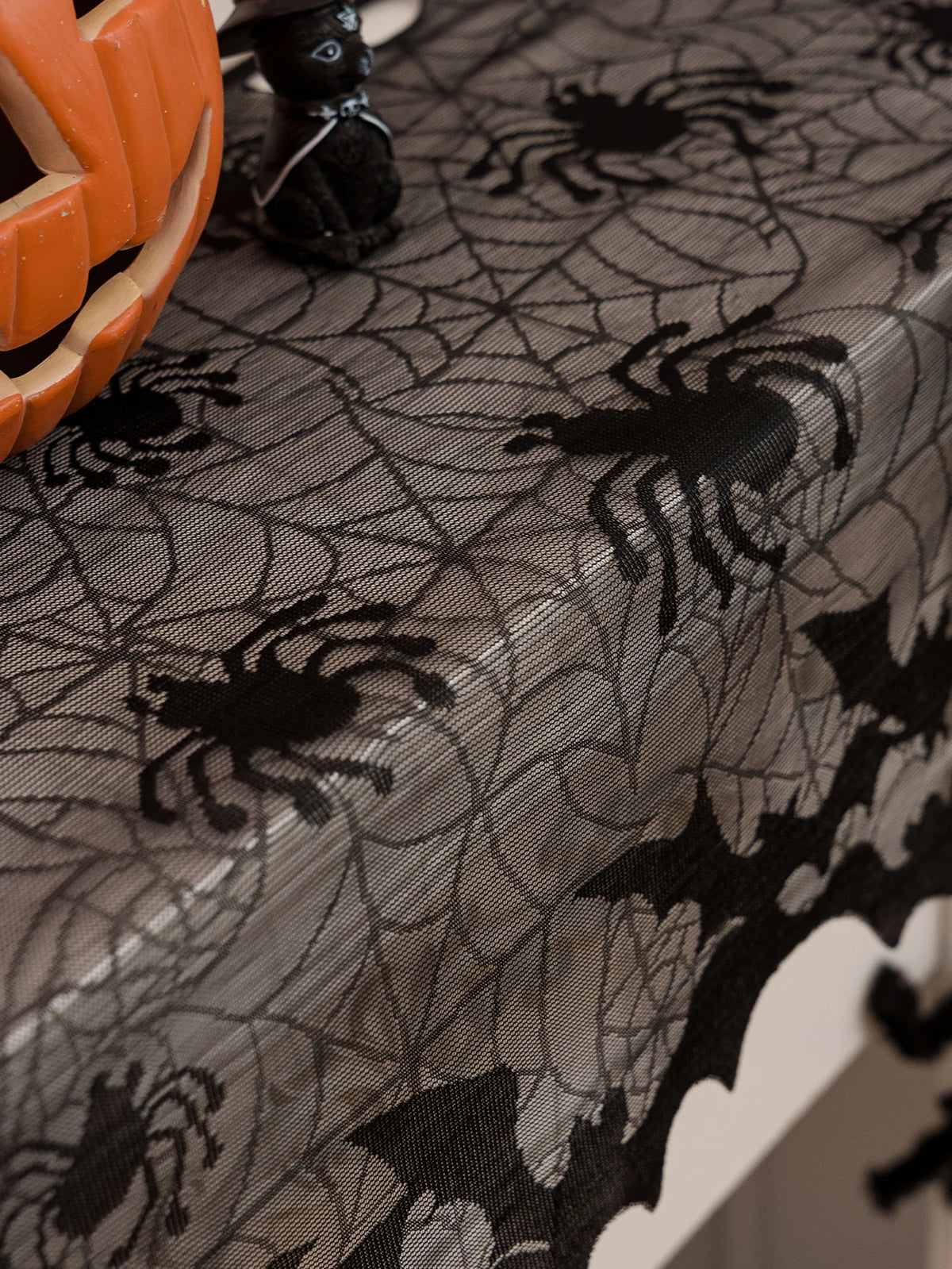 Halloween Short Curtains, Spooky Window Curtain Panels for Living Room, Bedroom & Kitchen, Dark Halloween Decor for Cabinets, Windows & Indoor Spaces
