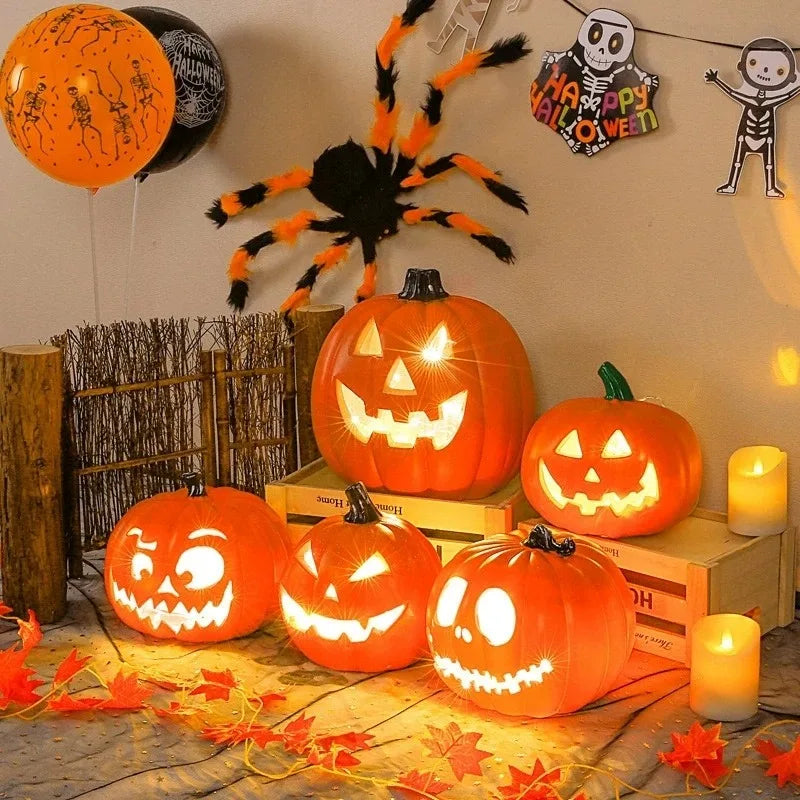 1Pc Decorative Pumpkin Halloween Props Lantern Decor Pumpkin Decoration Pumpkin Light Outdoor Halloween Decorations