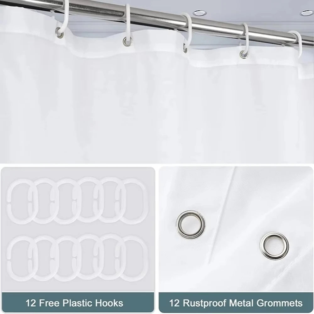 Cute Capybara Shower Curtain, Funny Cartoon Waterproof Bathroom Curtain with Plastic Hooks, 100% Polyester Mildew-Resistant Curtain for Modern Bathroom Decor