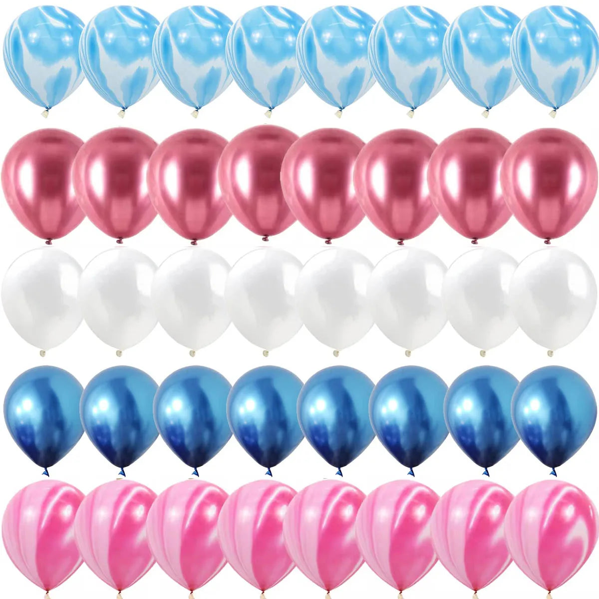 Gender Reveal Balloons 40pcs, Pink & Blue Latex Confetti Balloons, Boy or Girl Baby Shower Balloon Garland Arch Kit for Birthday, Wedding & Party Decor