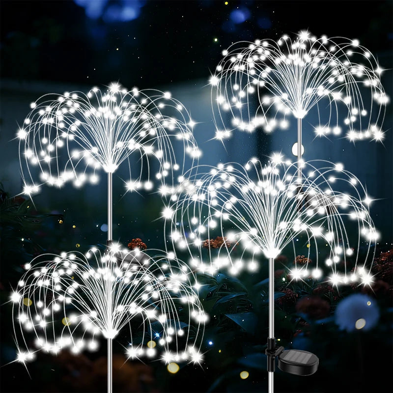 Solar Firework Fairy Lights, IP65 Waterproof LED Lawn Lights with 60–420 LEDs, Outdoor Solar Garden Lights for Pathway, Patio, Yard, Lawn & Wedding Decor