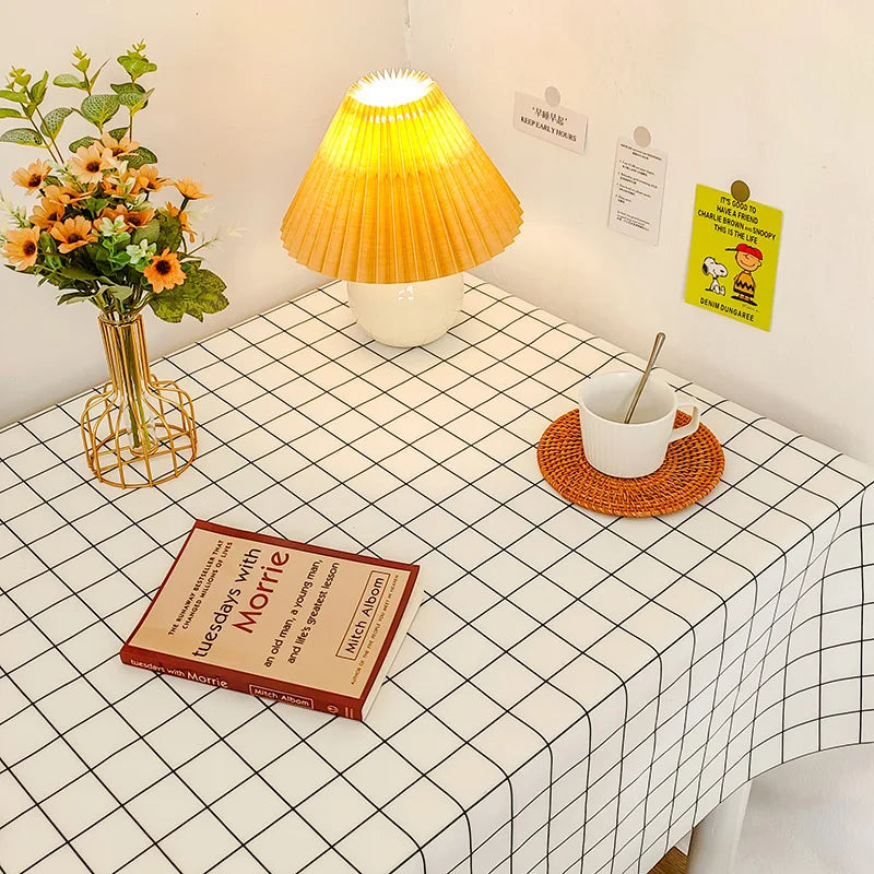 Waterproof Oil-Proof Table Cover – Plaid & Wavy Pattern PEVA-Style Plastic Tablecloth for Dining, Party, BBQ & Outdoor Use