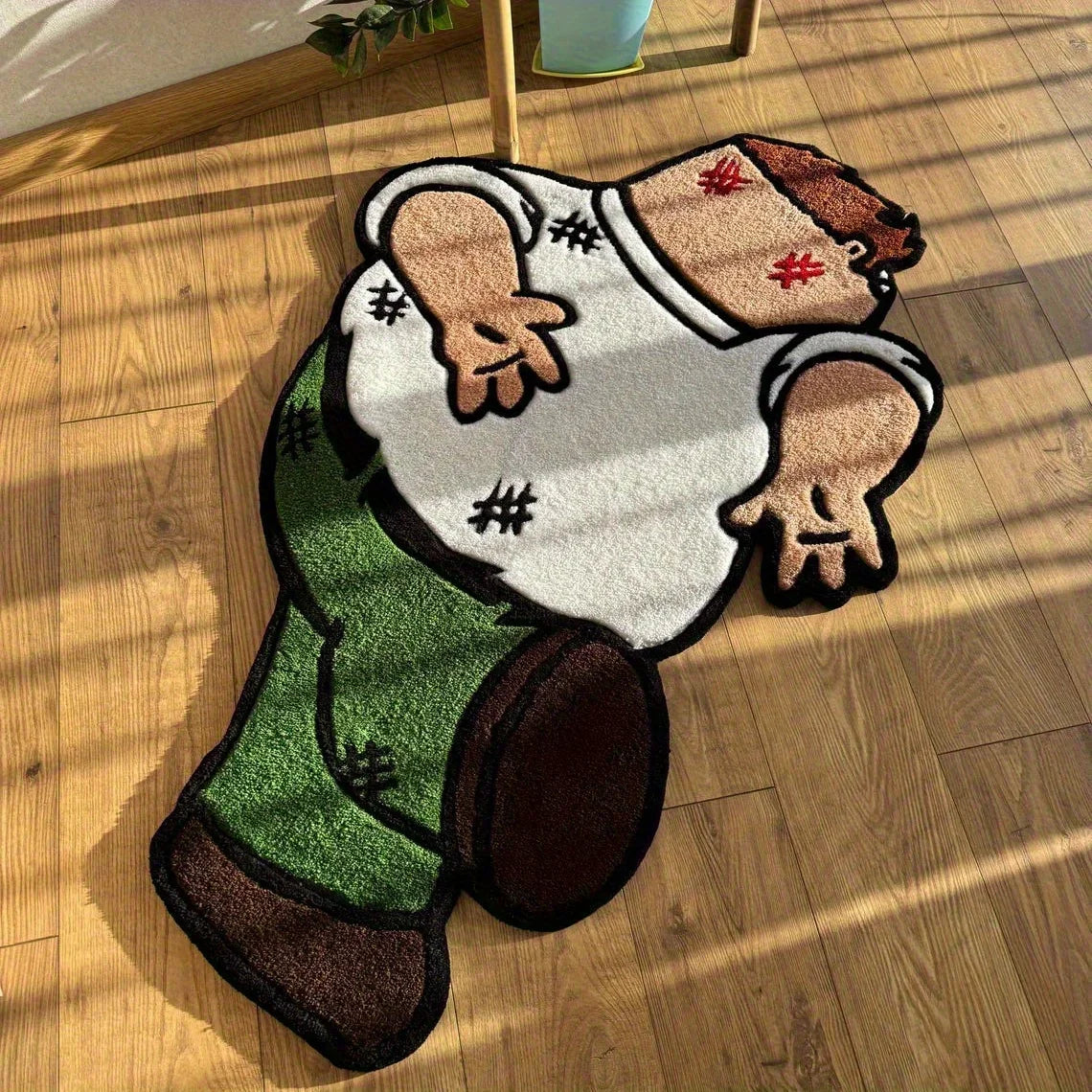 VIKAMA Cartoon Character Rug, Soft Flannel Polyester Carpet with PVC Anti-Slip Backing, Plush Bedside Floor Mat for Boys’ Bedroom, Living Room, Kids’ Room & Home Decor