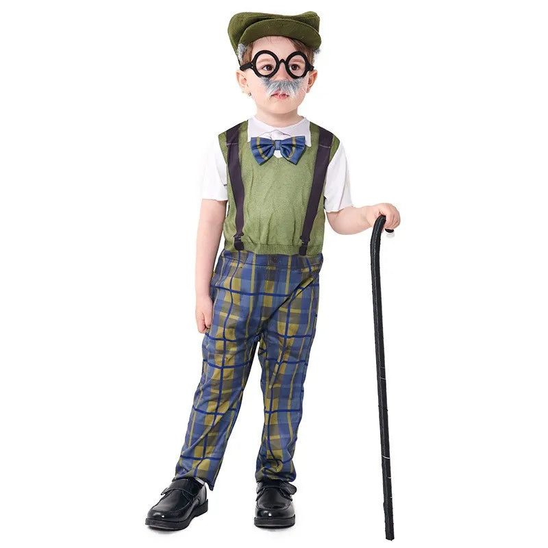 Halloween Children's Cosplay Costumes - Multiple Styles of Grandpa and Centenarian Performance Wear