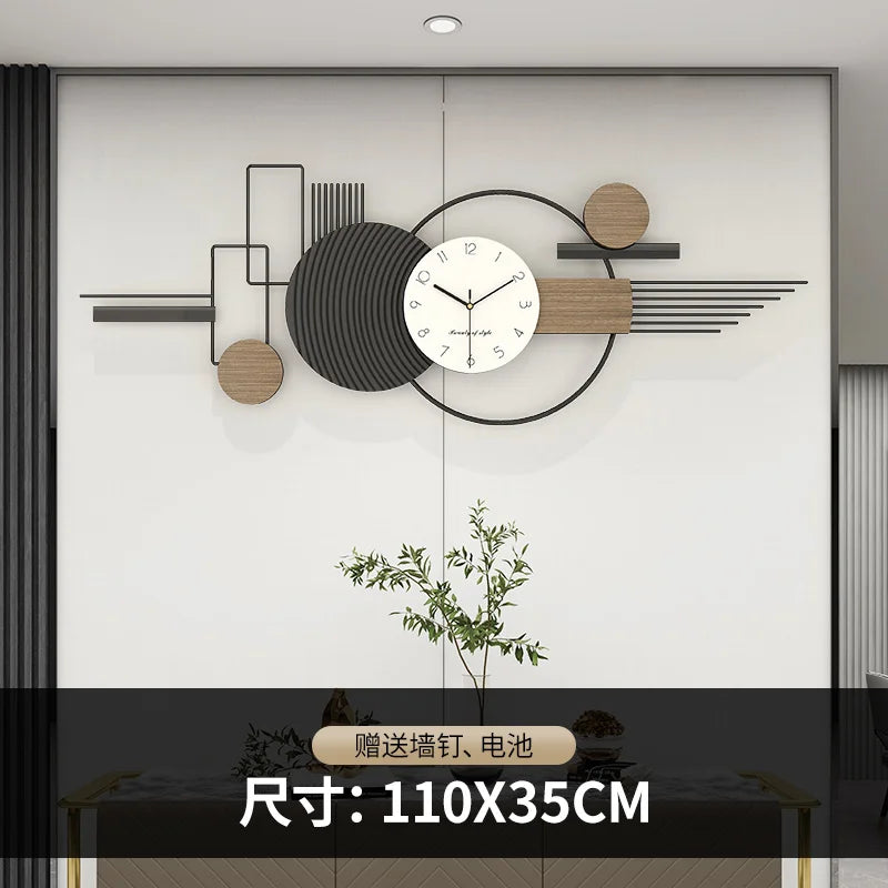 Large Modern Minimalist Wall Clock Luxury Silent Quartz Clock as Dining Room Wall Art Decor Painting for Living Room