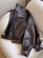 American Locomotive Clothing Short PU Leather Jacket Women's 2026