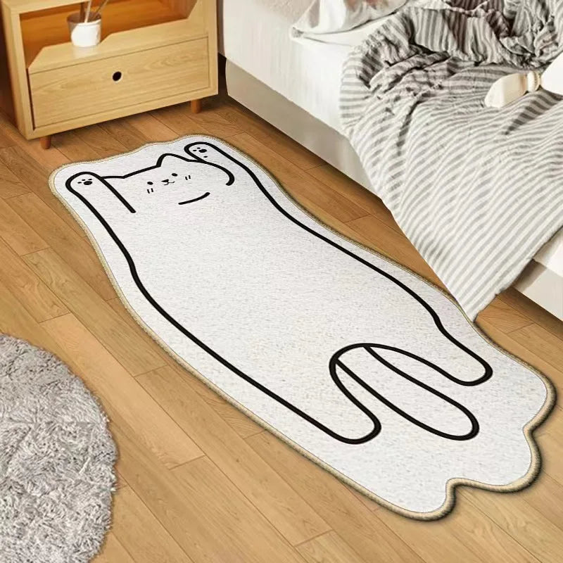 Irregular Cartoon Animal Rug, Thick Plush Imitation Cashmere-Style Polyester Carpet with Anti-Slip Backing, Decorative Floor Mat for Living Room, Bedroom, Kids’ Room & Coffee Table