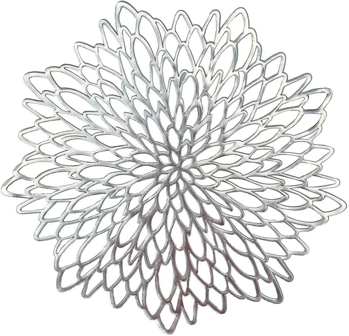 Set of 6 Round PVC Placemats – Wipeable Heat-Resistant Hollow Leaf & Flower Table Mats for Christmas, Thanksgiving, Weddings & Home Dining