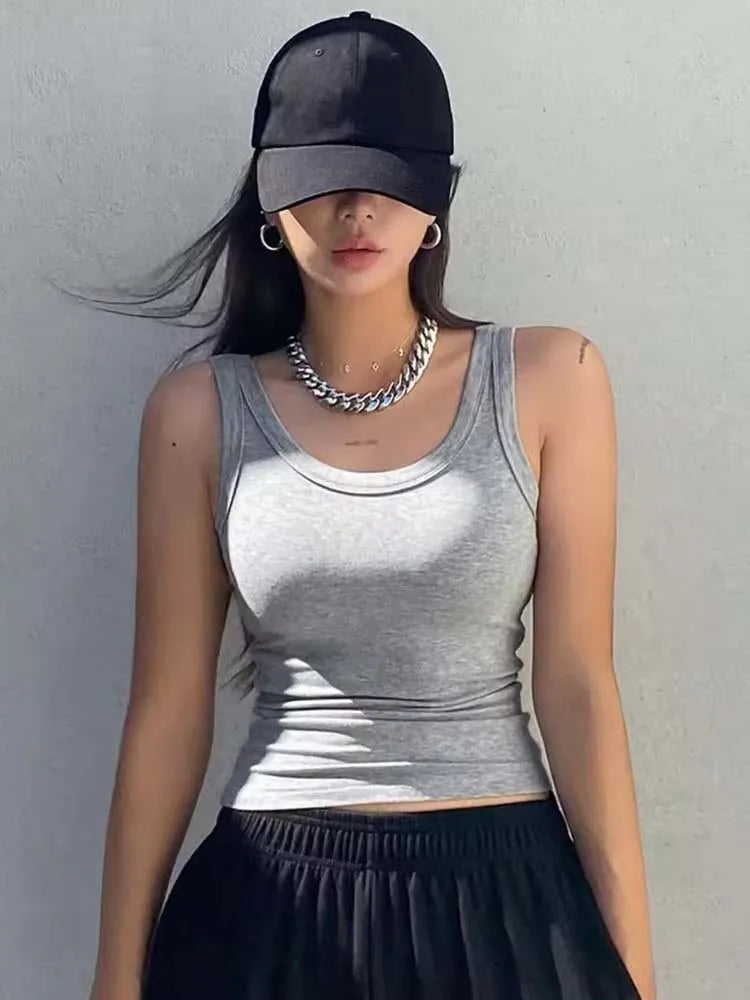 Tank Soft Top For Women Summer Outfits Tight And Sexy Tank Top Knitted Bottom Shirt And Sleeveless Top For Outerwear