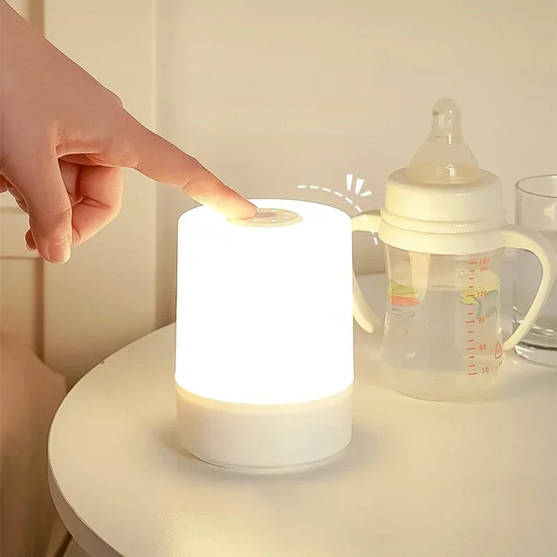 LED Bedside Night Light – Dimmable Touch Table Lamp with USB Charging