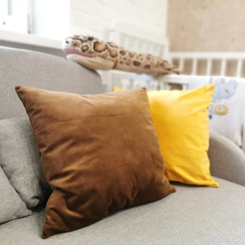 Decorative Velvet Pillow Cover for Sofa, Nordic Retro Style Solid Square Throw Cushion Case, Woven Plain Pillowcase for Living Room, Bedroom, Chair & Home Decor