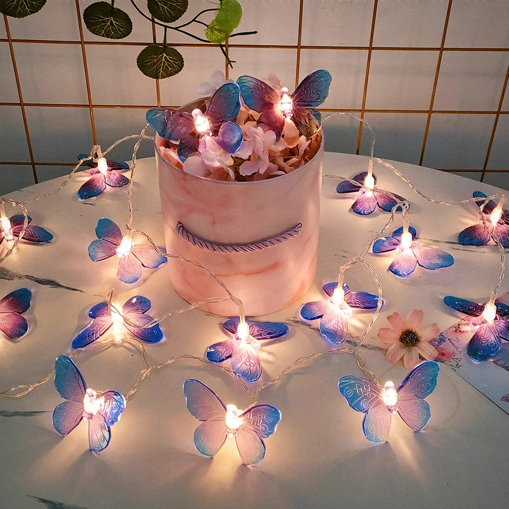 LED Butterfly String Lights 1.5M–6M, Warm White Fairy Lights with Butterfly Garland Design, USB & Battery Options for Girls’ Bedroom, Wedding, Birthday & Party Decor