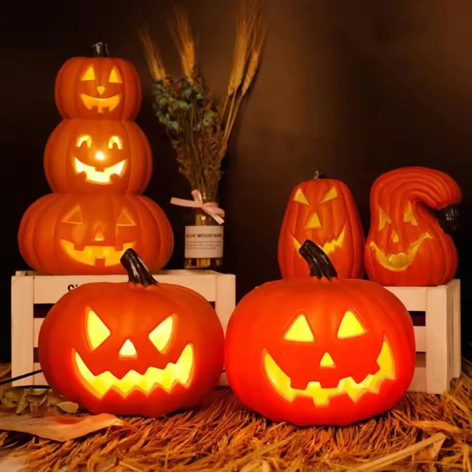 1Pc Decorative Pumpkin Halloween Props Lantern Decor Pumpkin Decoration Pumpkin Light Outdoor Halloween Decoration