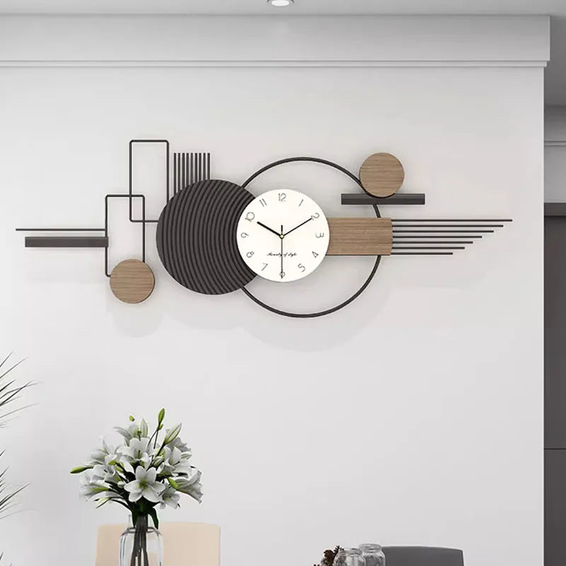 Large Modern Minimalist Wall Clock Luxury Silent Quartz Clock as Dining Room Wall Art Decor Painting for Living Room