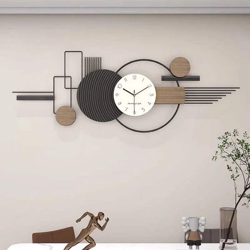 Large Modern Minimalist Wall Clock Luxury Silent Quartz Clock as Dining Room Wall Art Decor Painting for Living Room