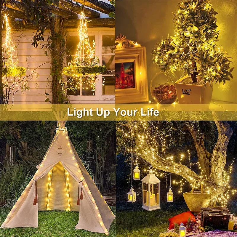 Solar String Fairy Lights 7M–32M, IP65 Waterproof LED Outdoor Garden Lights for Pathway, Patio, Wedding, Christmas, Yard & Street Decoration