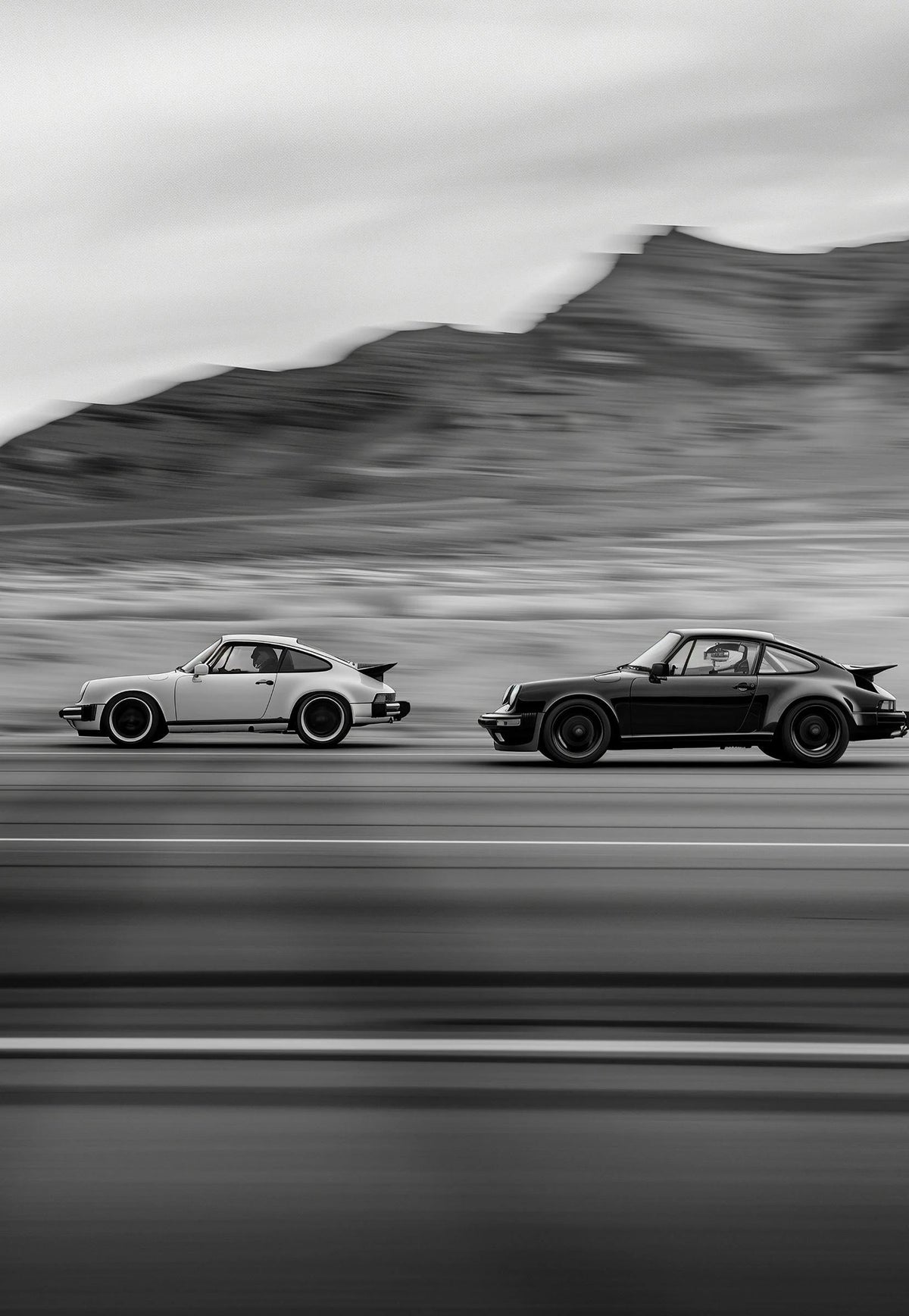 Black and White Luxury Car Racing Road Art Poster Canvas Painting Print Living Room Bedroom Entrance Bar Cafe Art Home Decor