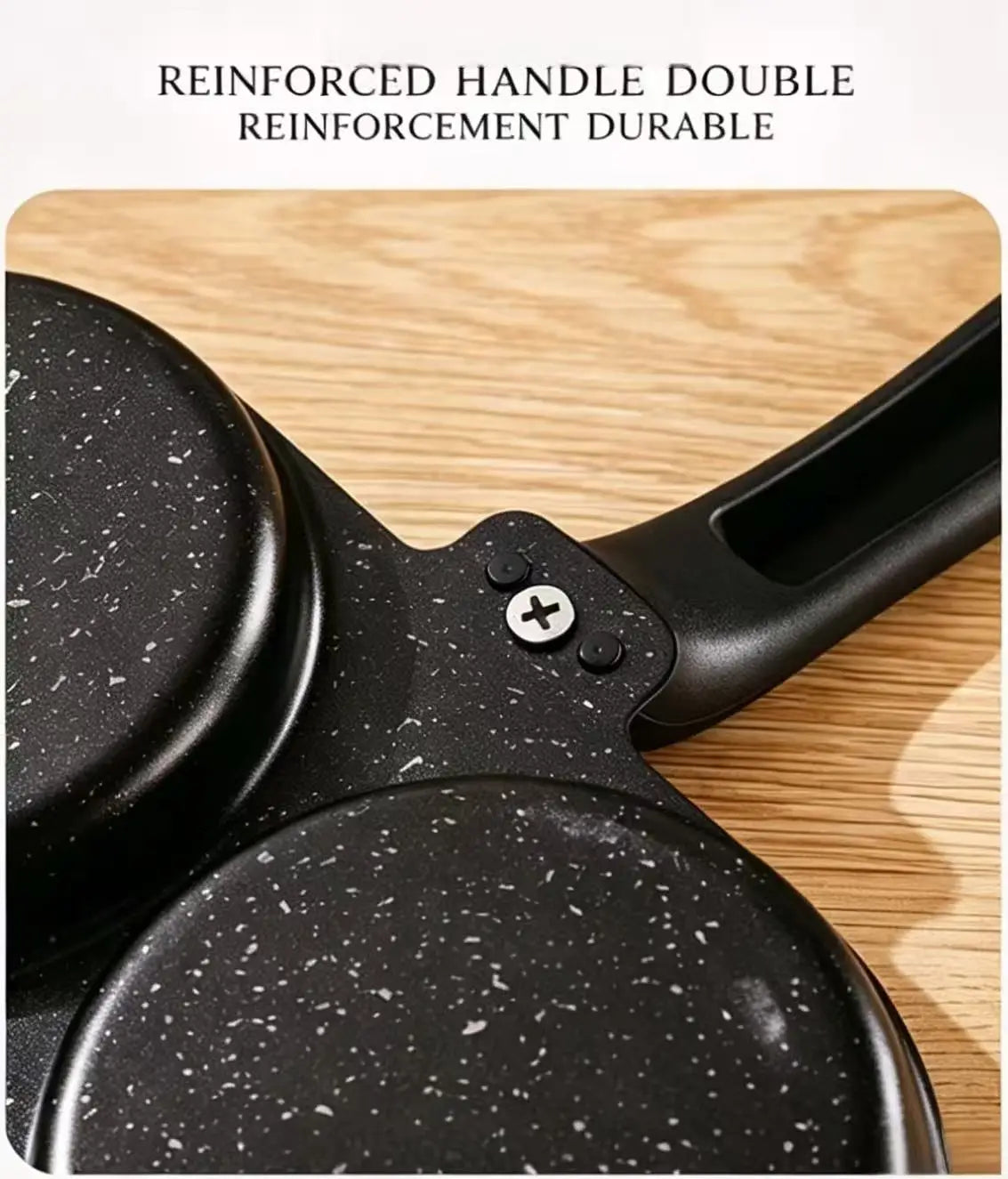 4-Hole Nonstick Egg Frying Pan – Multi-Section Breakfast Skillet with Handle for Eggs, Pancakes & Breakfast Foods