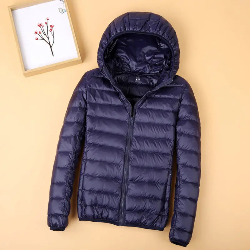 Autumn and Winter Women's Hooded Down Jacket 2026 New Simple Fashion Solid Color Elegant Commuter Mother Outdoor Jacket