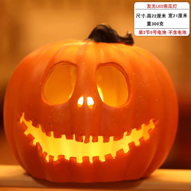 1Pc Decorative Pumpkin Halloween Props Lantern Decor Pumpkin Decoration Pumpkin Light Outdoor Halloween Decoration