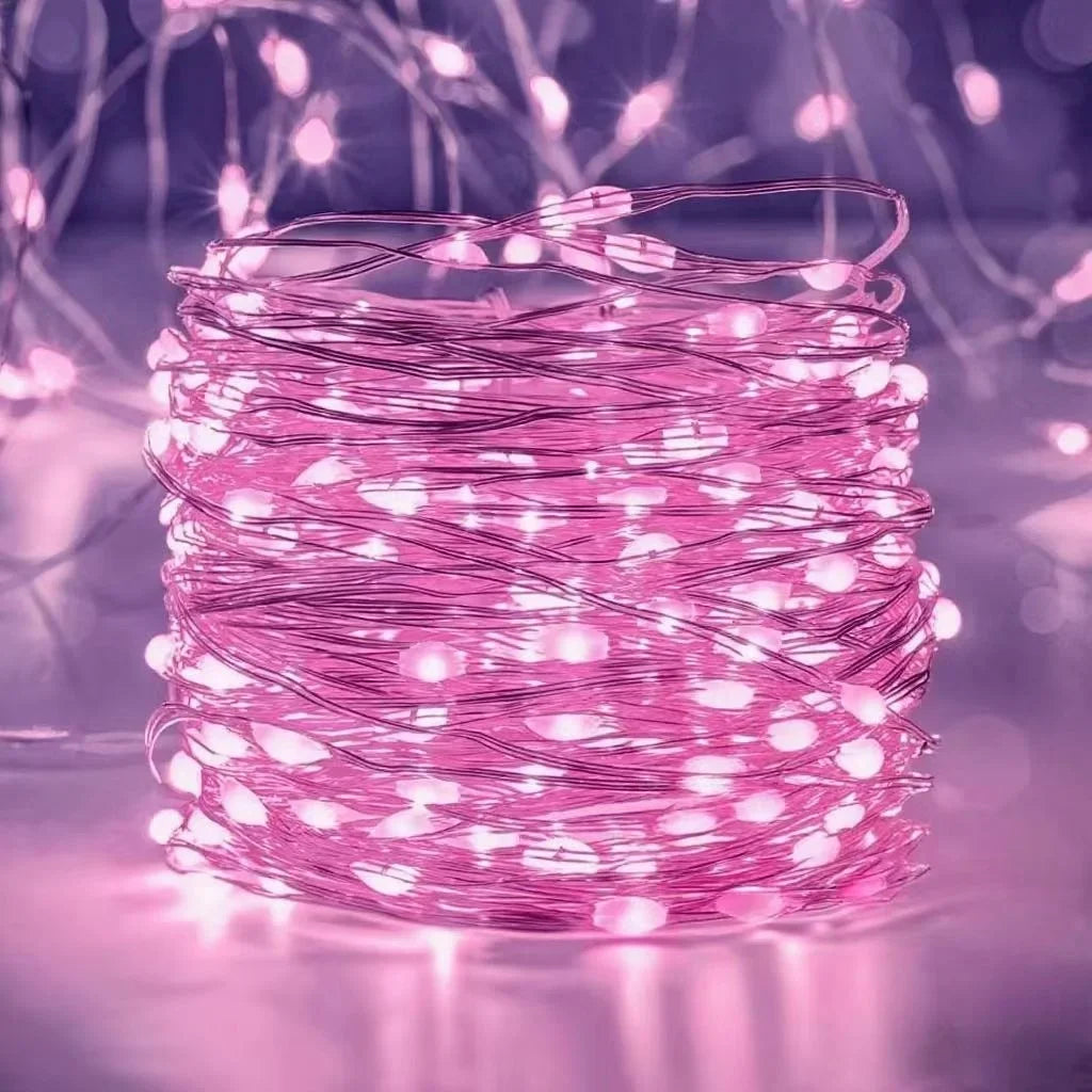 Battery Powered String Lights, 10–100 LED Copper Wire Fairy Lights for Christmas, Wedding, Camping, Holiday Party, Flower & Home Decor
