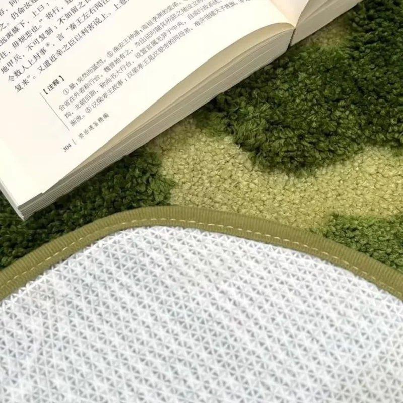 Green Moss Tufted Rug – Plush Non-Slip Area Carpet for Bedroom, Living Room & Home Décor