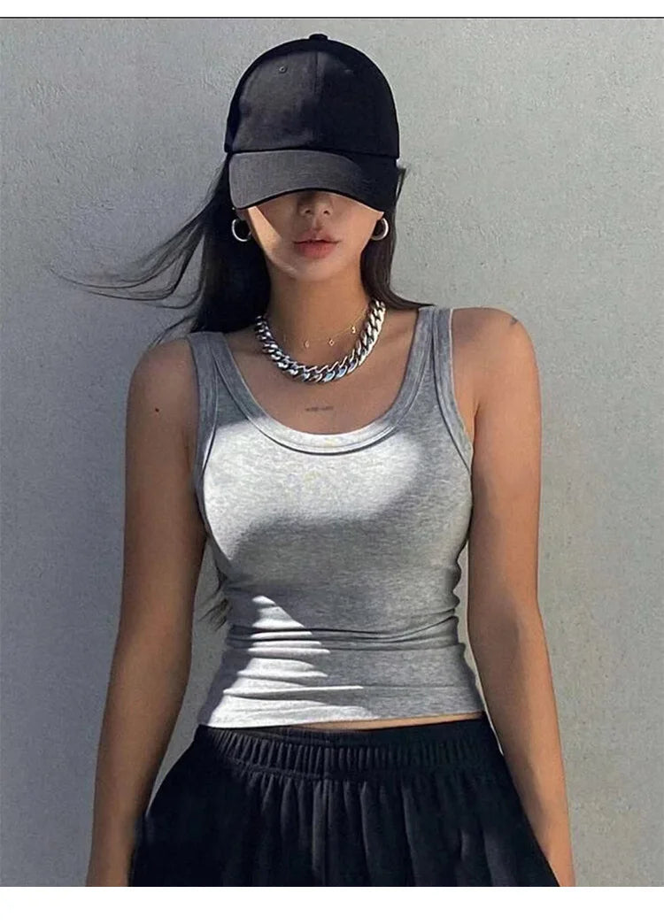 Tank Soft Top For Women Summer Outfits Tight And Sexy Tank Top Knitted Bottom Shirt And Sleeveless Top For Outerwear