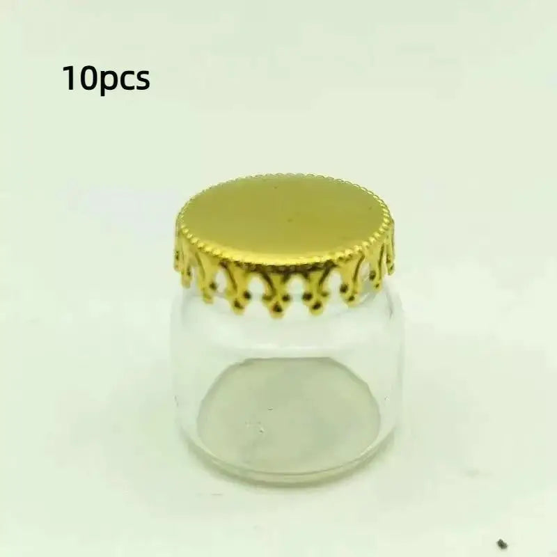 1/10Pcs 1/6 Dollhouse Mini Food Toy Sealed Can Cute And Exquisite Miniature Kitchen Glass Bottle Model With Caps DIY Accessories