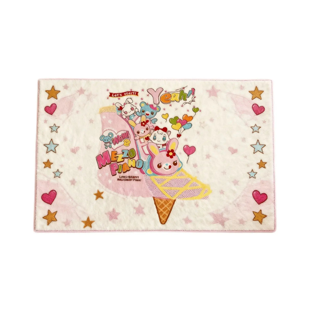Japanese Cartoon Plush Bedside Rug, Soft Polyester Floor Mat for Bedroom, Living Room, Sofa & Coffee Table, Cute All-Season Home Decor Carpet