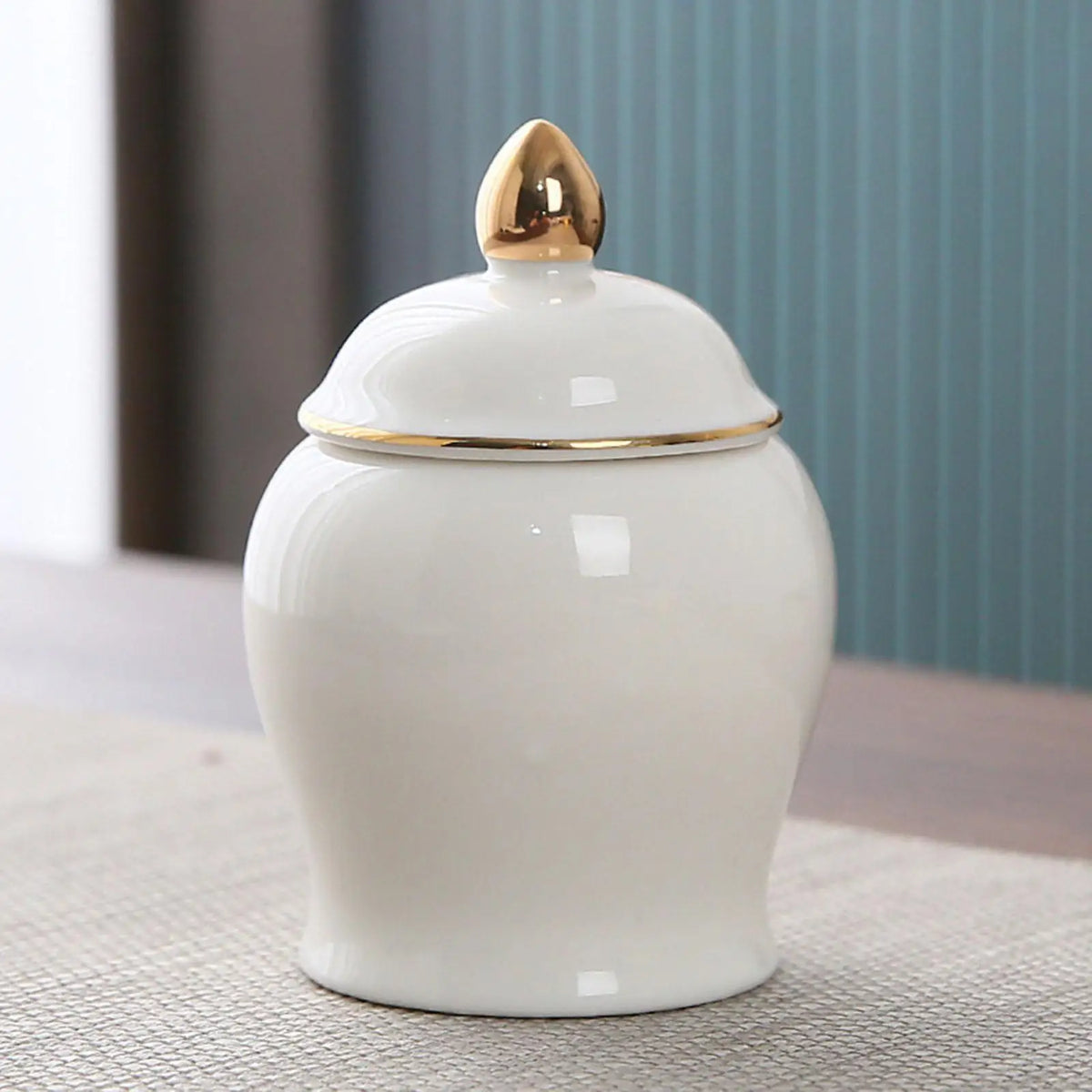 Ceramics Airtight Kitchen Canisters Polished Tea Canister Food Storage Jar for Sugar Kitchen Storage Canister Jar Tea Coffee
