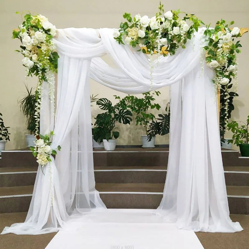 White Sheer Tulle Curtain, 1-Panel Transparent Polyester Window Curtain for Living Room, Bathroom & Door, Classic Home Decor & Photography Backdrop