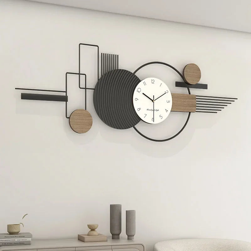 Large Modern Minimalist Wall Clock Luxury Silent Quartz Clock as Dining Room Wall Art Decor Painting for Living Room