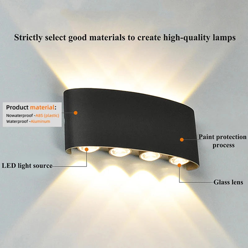 Modern LED Wall Sconce, Up & Down Wall Mount Light with Aluminum Body, 3000K/6500K Non-Dimmable Indoor Lamp for Bedroom, Living Room, Hallway & Foyer