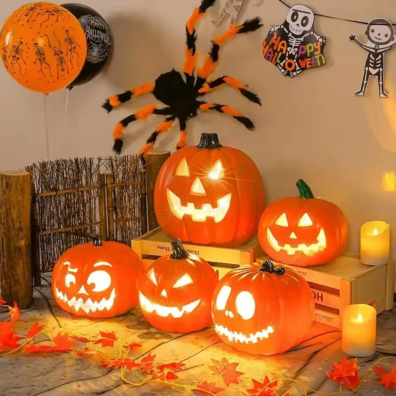 1Pc Decorative Pumpkin Halloween Props Lantern Decor Pumpkin Decoration Pumpkin Light Outdoor Halloween Decoration