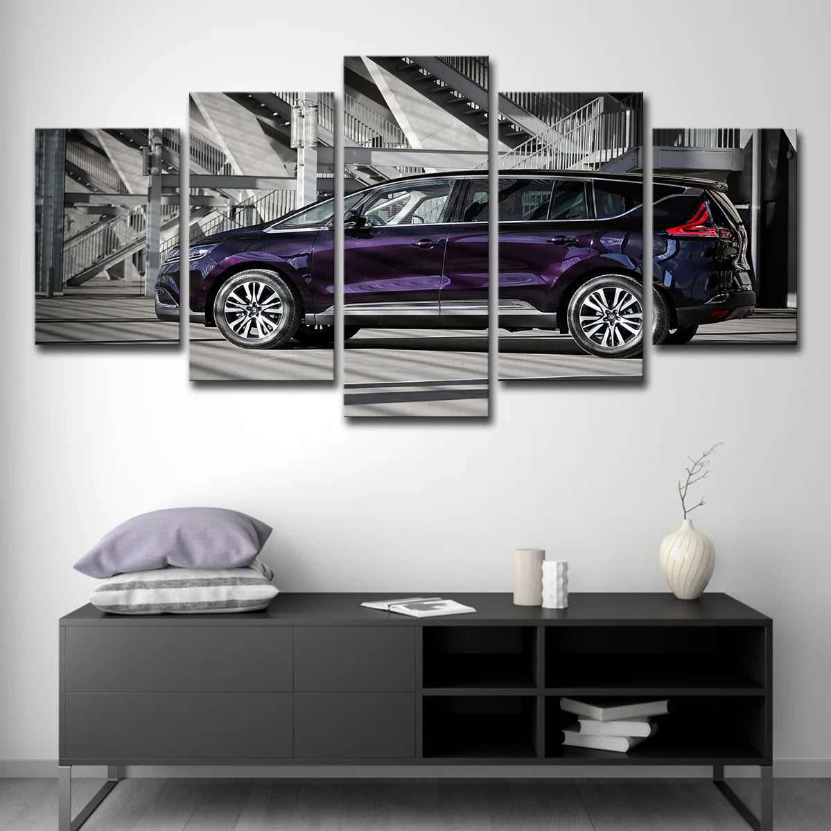 5 Panel Sports Car Wall Art Unframe Vehicle Canvas Painting HD Print for Living Room Home Decoration Racing Car Poster Wall Art