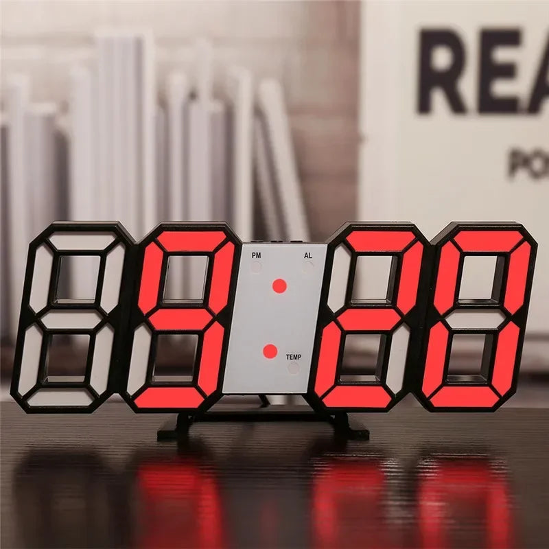Electronic Digital Wall Clock Living Room Bedroom Decoration Decor Watches Home and Decoration Led Modern Alarm Interior Desk