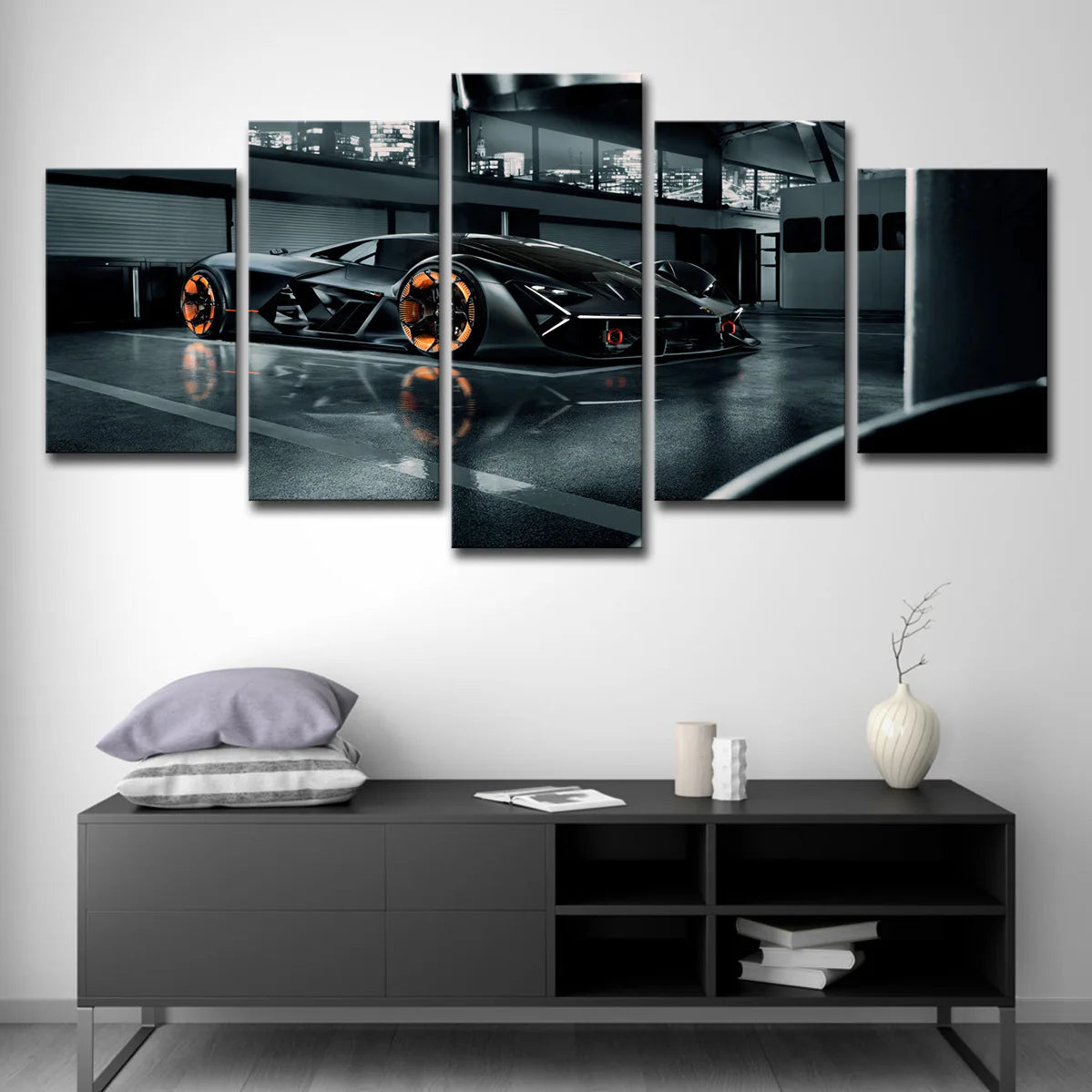 5 Panel Sports Car Wall Art Unframe Vehicle Canvas Painting HD Print for Living Room Home Decoration Racing Car Poster Wall Art