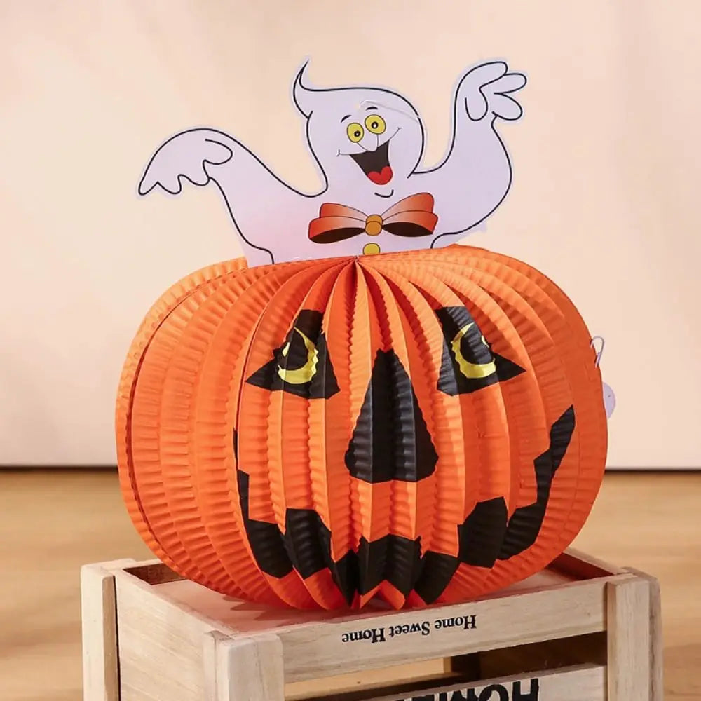 Creative Bat Halloween Party Prop Ghost Spider Halloween Paper Pendant Witch Hat Foldable Pumpkin Lantern Outdoor